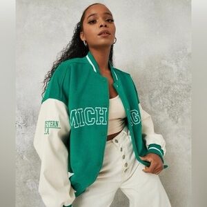 Michigan Mid Western Green Varsity Jacket